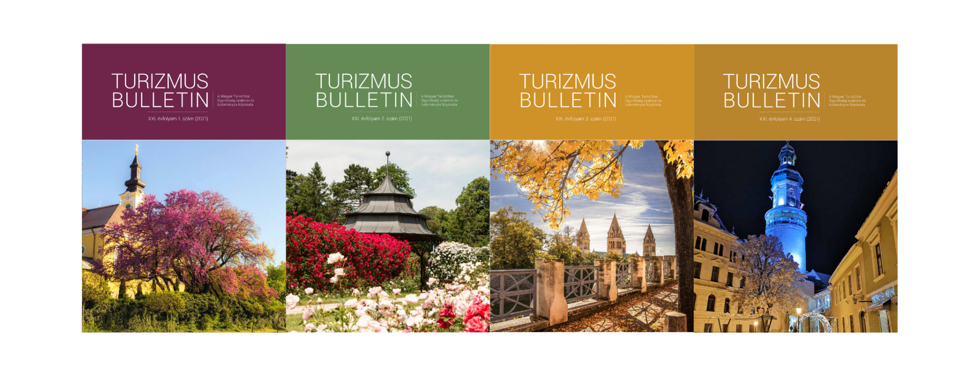 Turizmus Bulletin 2021. számainak borítói